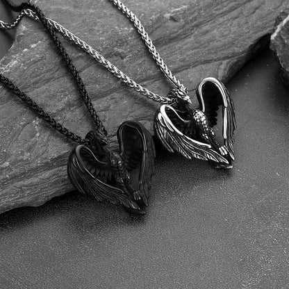 Vintage Phoenix Heart Pendant Necklace for Men