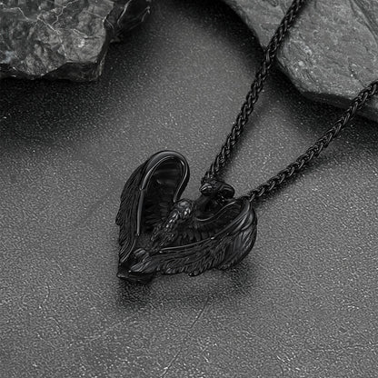Vintage Phoenix Heart Pendant Necklace for Men