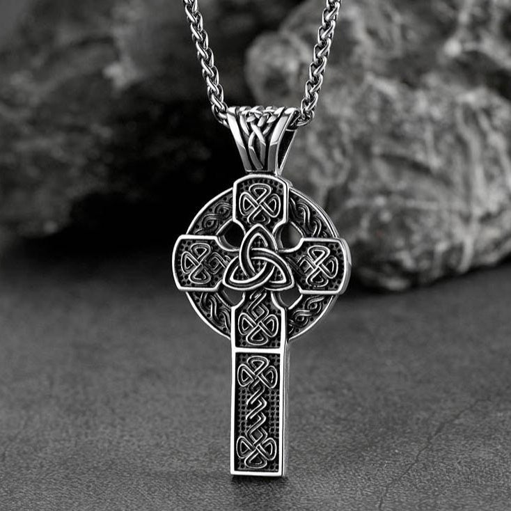 Irish Celtic Cross Necklace Pendant For Men Women