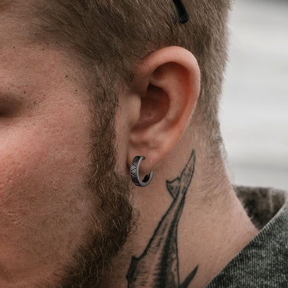 Sterling Silver Celtic Knot Huggie Hoop Earrings for Men