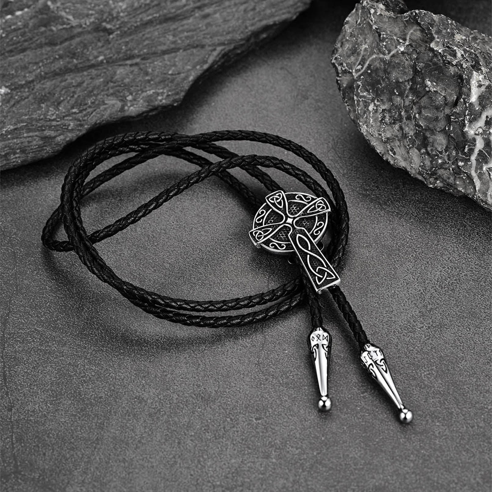Irish Celtic Cross Knot Bolo Tie for Men Women
