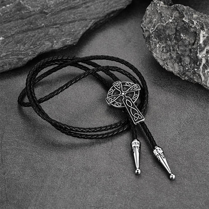 Irish Celtic Cross Knot Bolo Tie for Men Women
