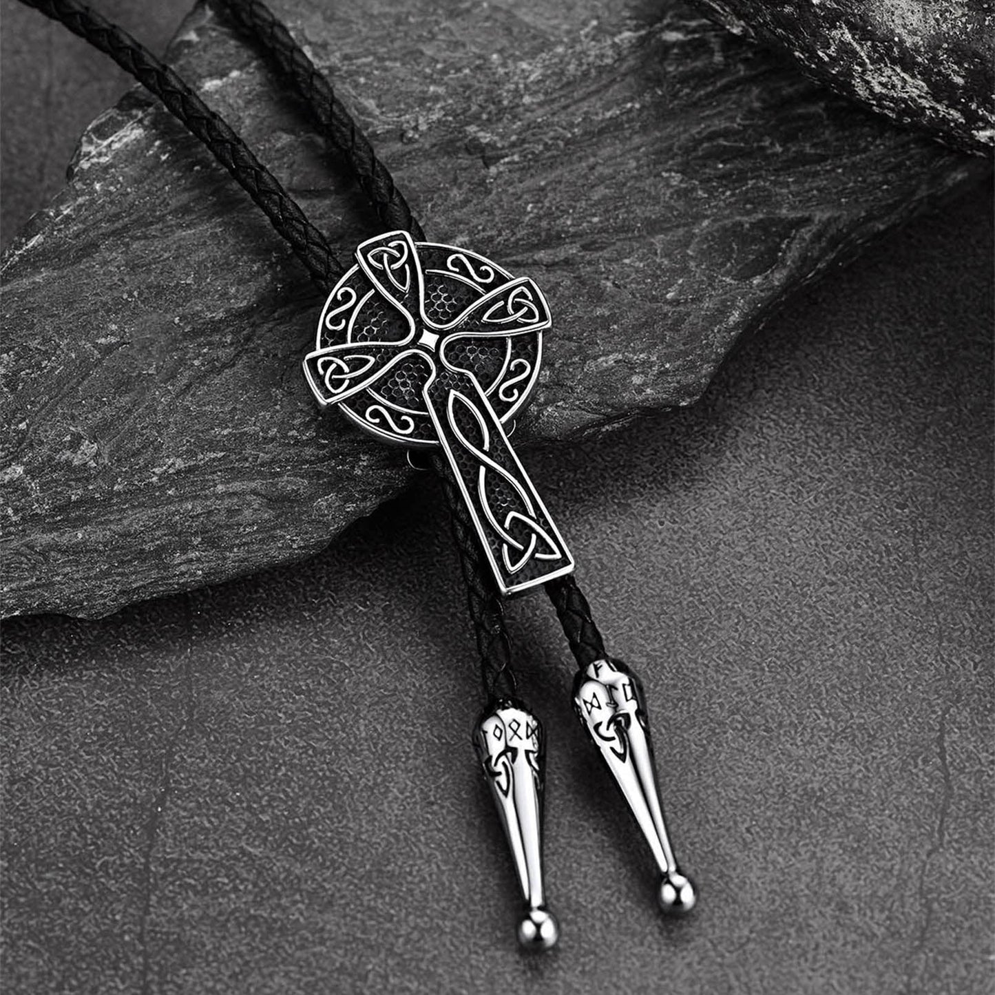 Irish Celtic Cross Knot Bolo Tie for Men Women