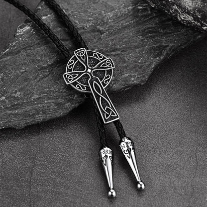 Irish Celtic Cross Knot Bolo Tie for Men Women