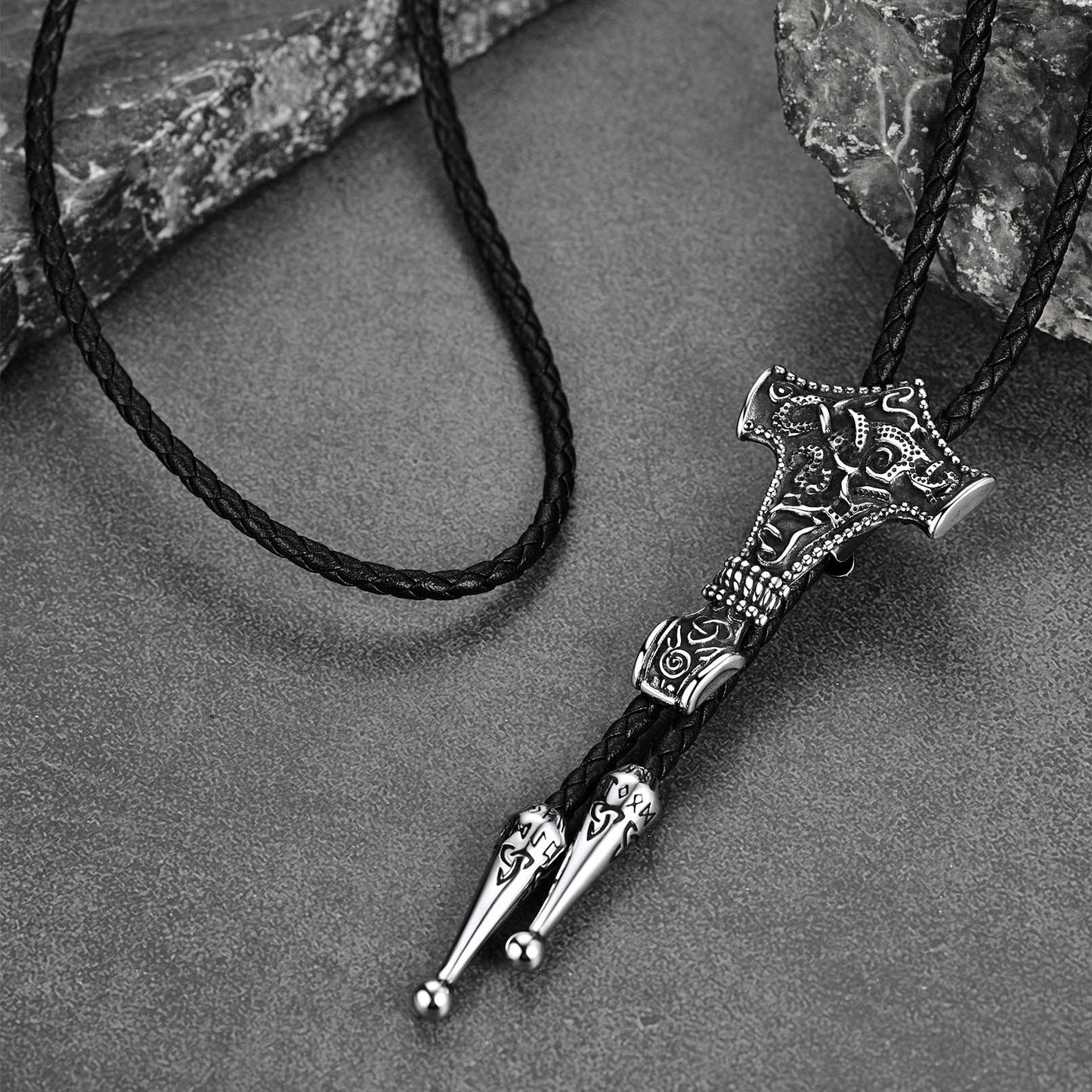 Viking Thor's Hammer Bolo Ties for Men Women