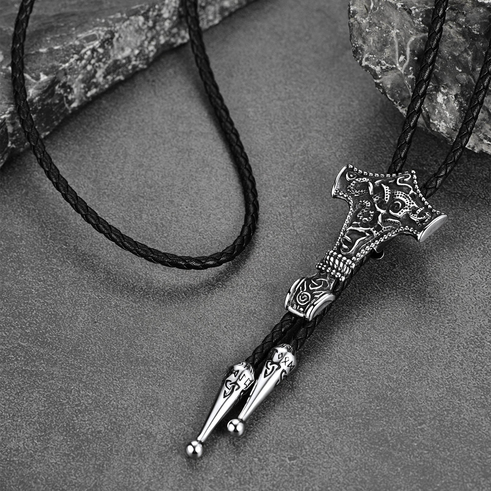 Viking Thor's Hammer Bolo Ties for Men Women