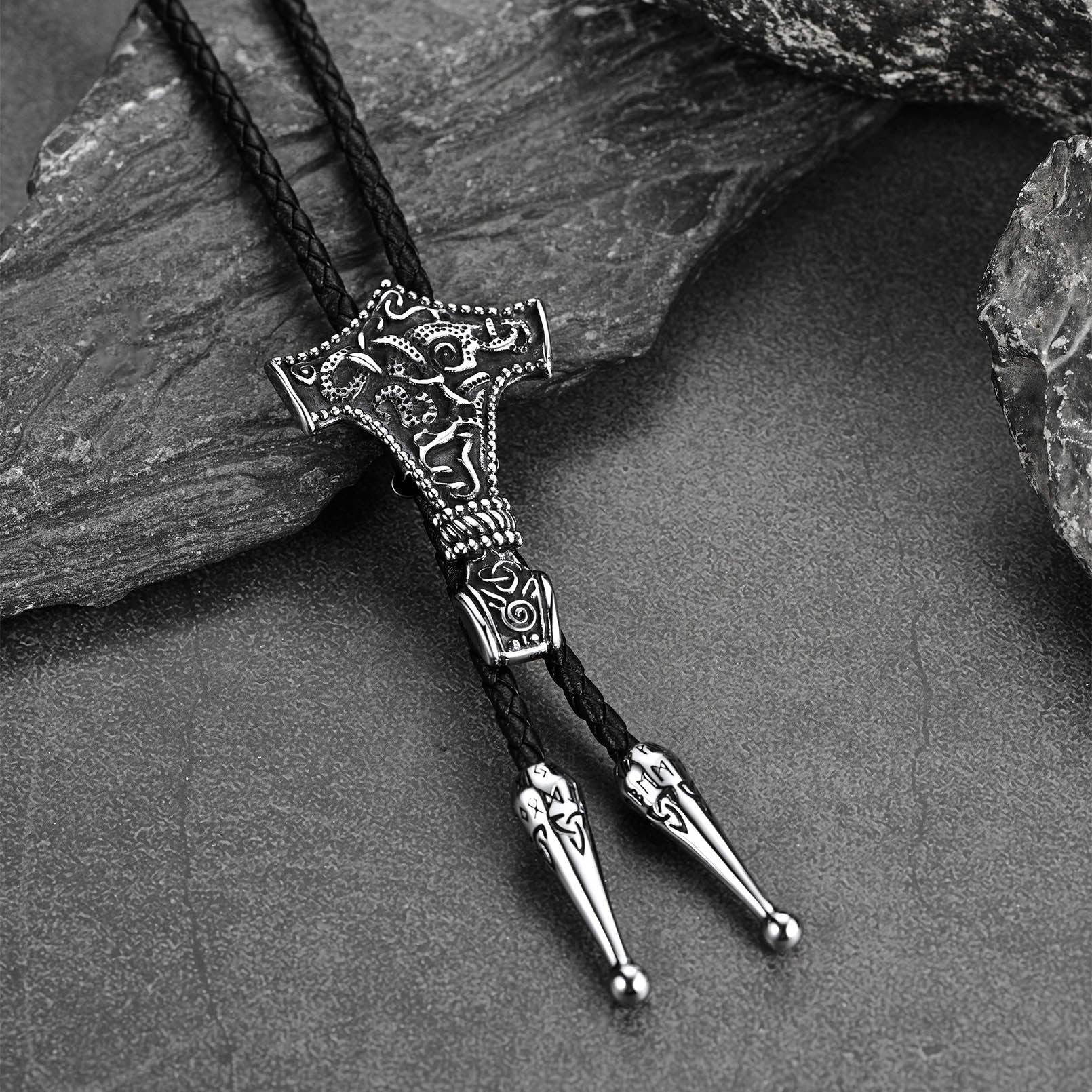 Viking Thor's Hammer Bolo Ties for Men Women
