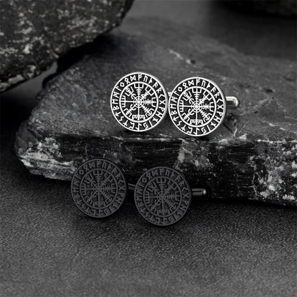 Nordic Viking Compass Cufflinks for Men