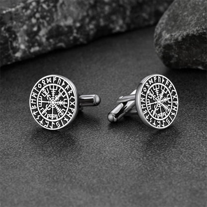 Nordic Viking Compass Cufflinks for Men