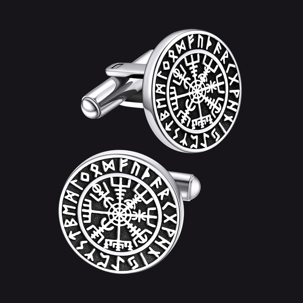 Nordic Viking Compass Cufflinks for Men