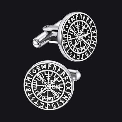 Nordic Viking Compass Cufflinks for Men