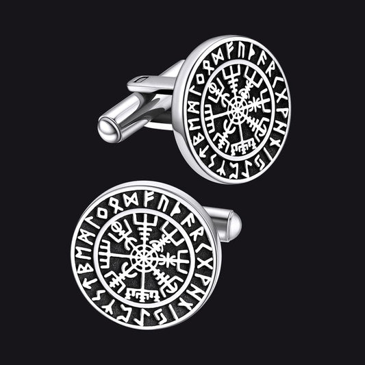 Nordic Viking Compass Cufflinks for Men