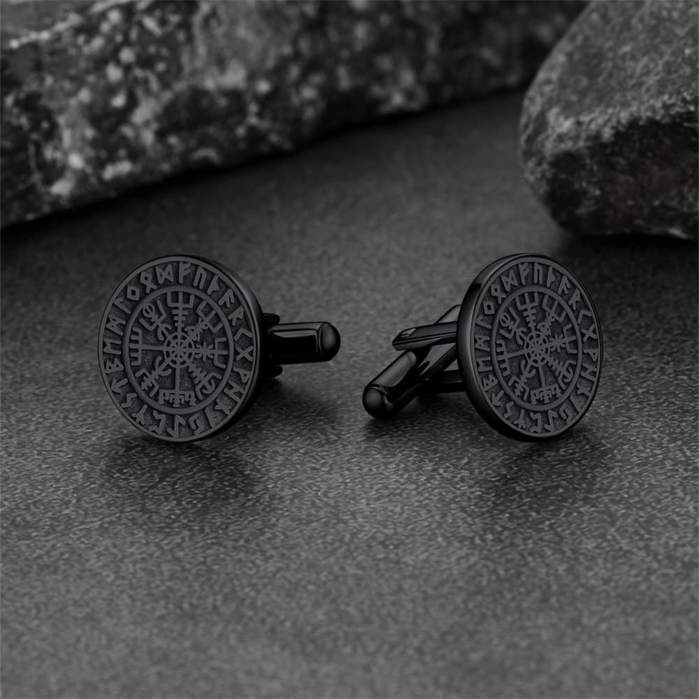 Nordic Viking Compass Cufflinks for Men