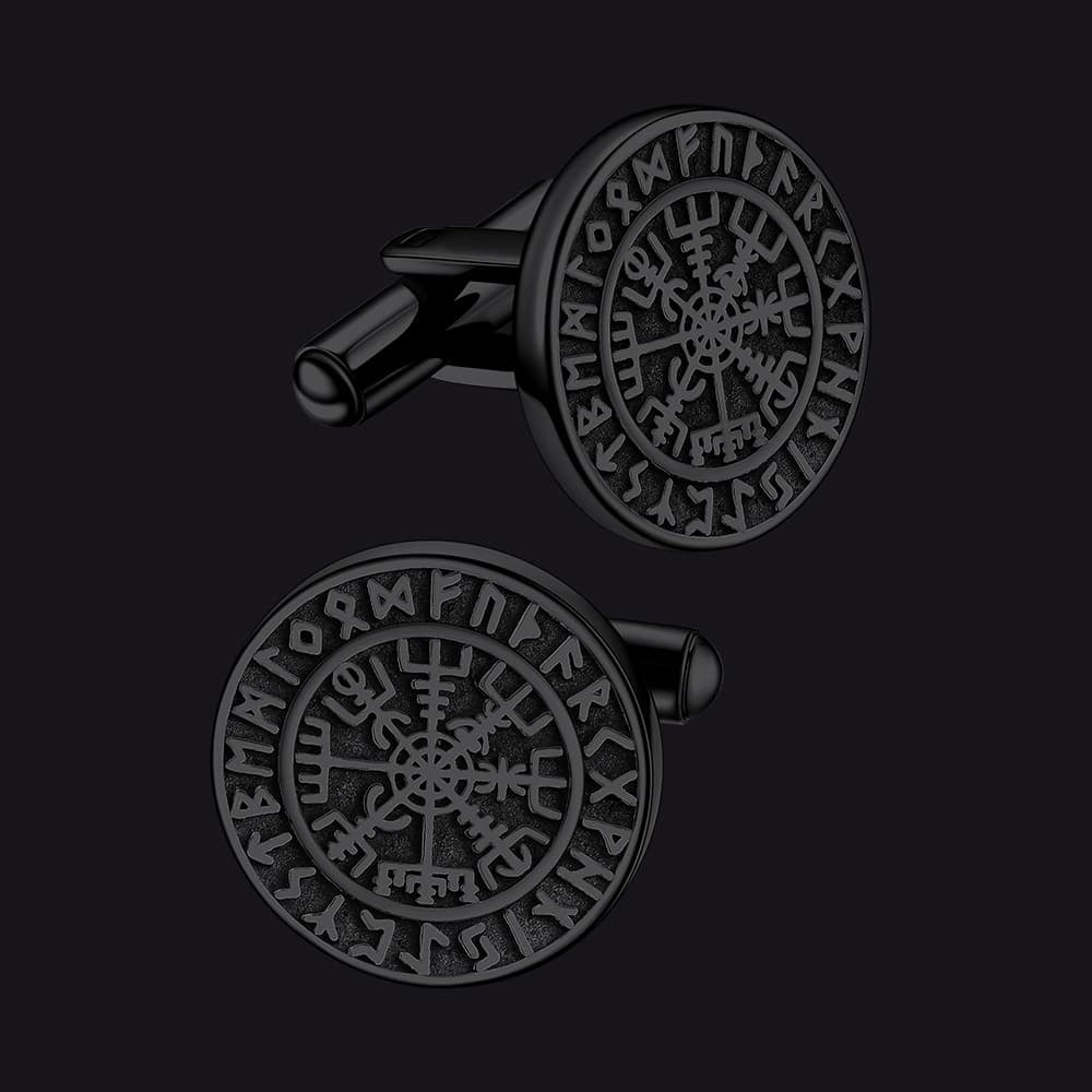 Nordic Viking Compass Cufflinks for Men