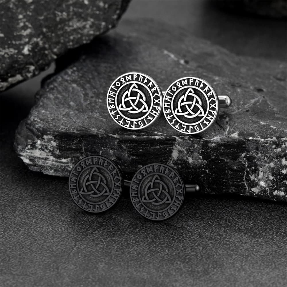 Nordic Viking Rune Celtic Knot Cufflinks for Men