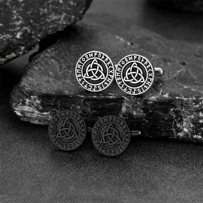 Nordic Viking Rune Celtic Knot Cufflinks for Men
