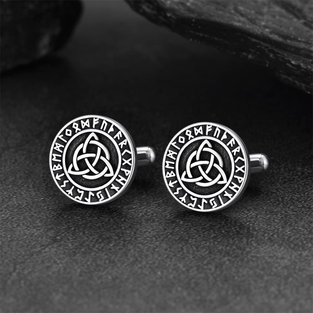 Nordic Viking Rune Celtic Knot Cufflinks for Men