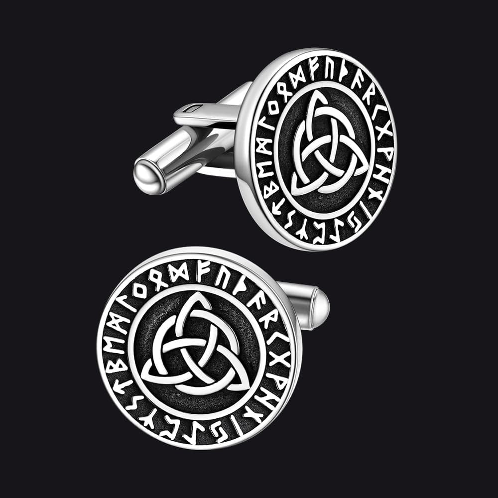 Nordic Viking Rune Celtic Knot Cufflinks for Men