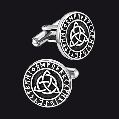 Nordic Viking Rune Celtic Knot Cufflinks for Men