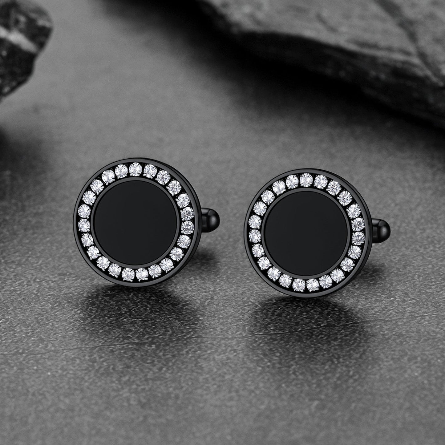 Wedding Black Onyx Cufflinks for Men Groom