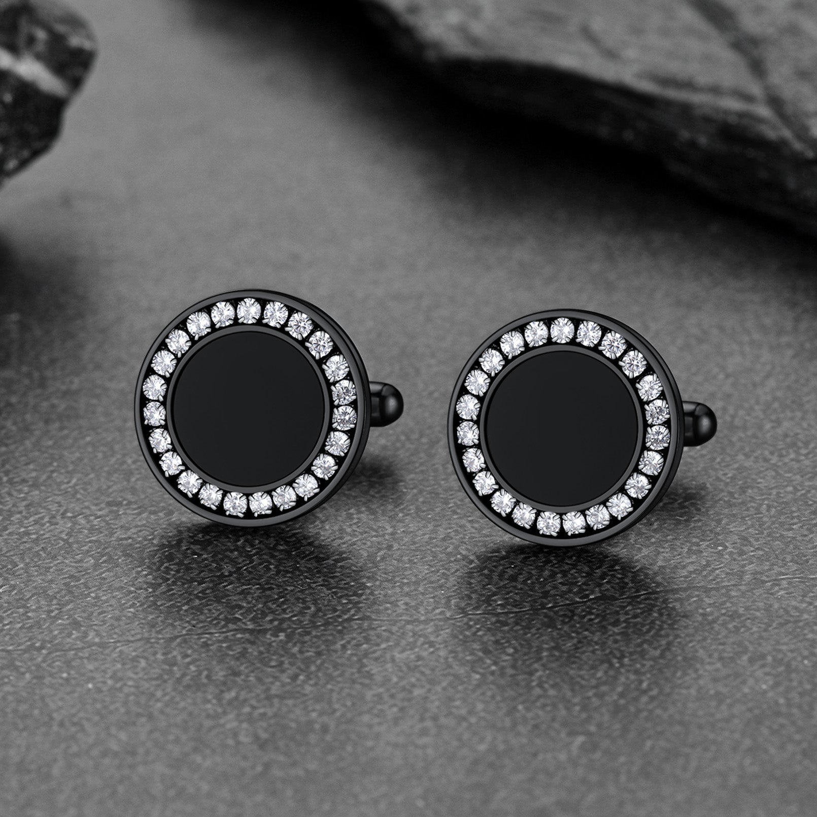 Wedding Black Onyx Cufflinks for Men Groom