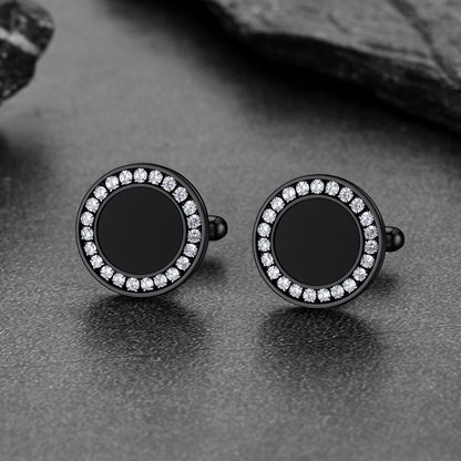 Wedding Black Onyx Cufflinks for Men Groom