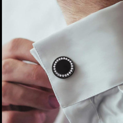 Wedding Black Onyx Cufflinks for Men Groom