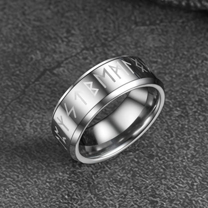 Norse Viking Runes Viking Band Ring for Men Women 8MM