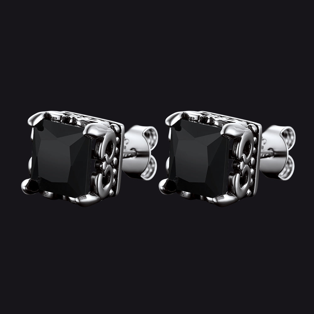 Celtic Diamond Stud Earrings in Sterling Silver for Men Women