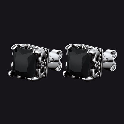 Celtic Diamond Stud Earrings in Sterling Silver for Men Women
