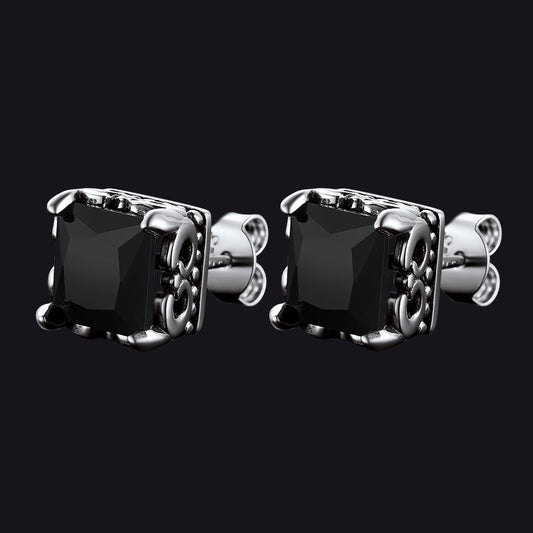 Celtic Diamond Stud Earrings in Sterling Silver for Men Women