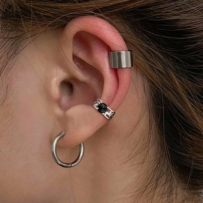 Sterling Silver Celtic Birthstone Ear Cuffs Earrings for Men Women