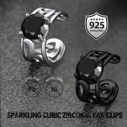 Sterling Silver Celtic Birthstone Ear Cuffs Earrings for Men Women