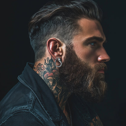 Stainless Steel Red Eye Snake Hoop Earrings for Men