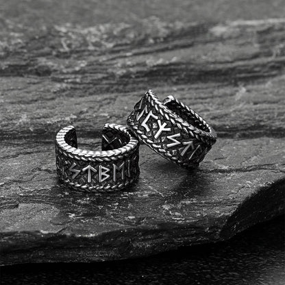 Viking Runes Ear Cuff Clip-On Earrings for Men Women