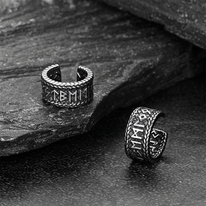 Viking Runes Ear Cuff Clip-On Earrings for Men Women