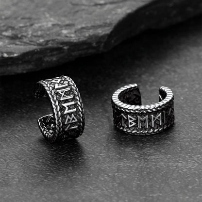 Viking Runes Ear Cuff Clip-On Earrings for Men Women