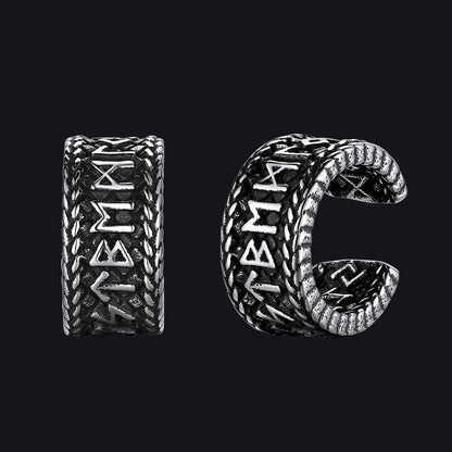 Viking Runes Ear Cuff Clip-On Earrings for Men Women