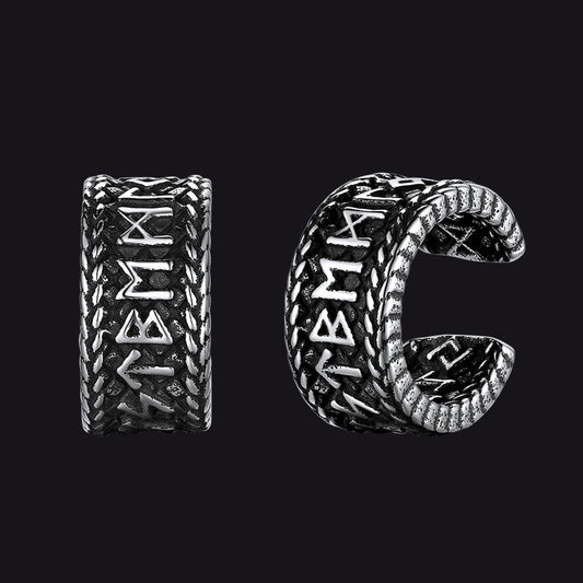Viking Runes Ear Cuff Clip-On Earrings for Men Women