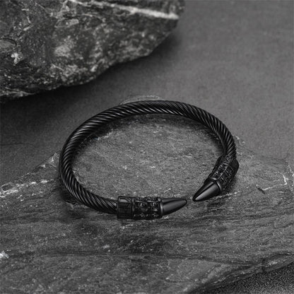Viking Runes Skull Arm Ring Dangle Bracelet for Men