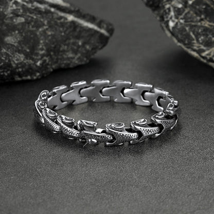 Chunky Dragon Chain Bracelet for Men in Stainless Steel