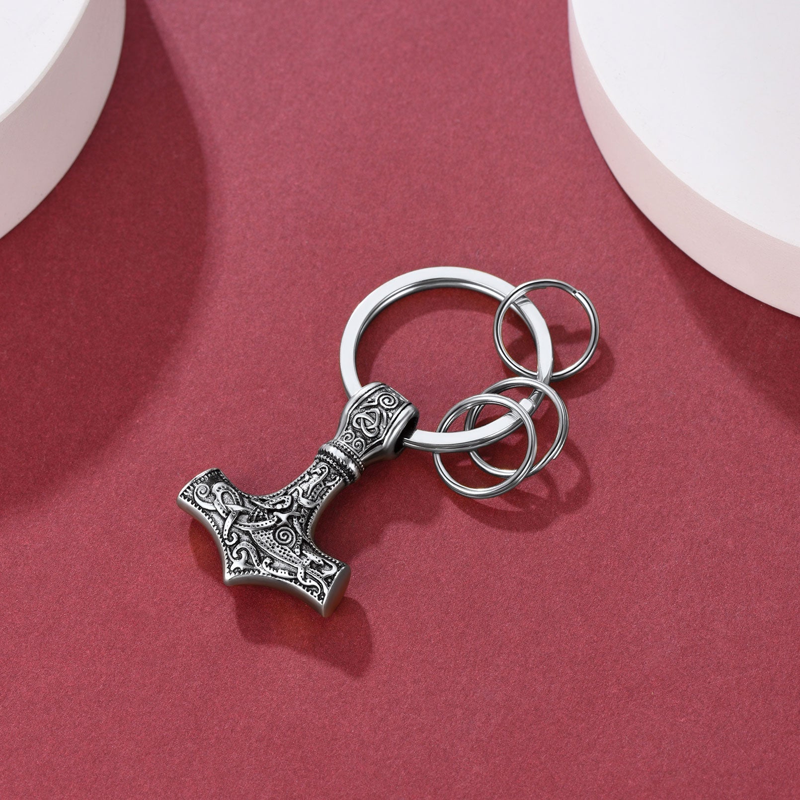 Norse Viking Thor Hammer Mjolnir Keychain for Men