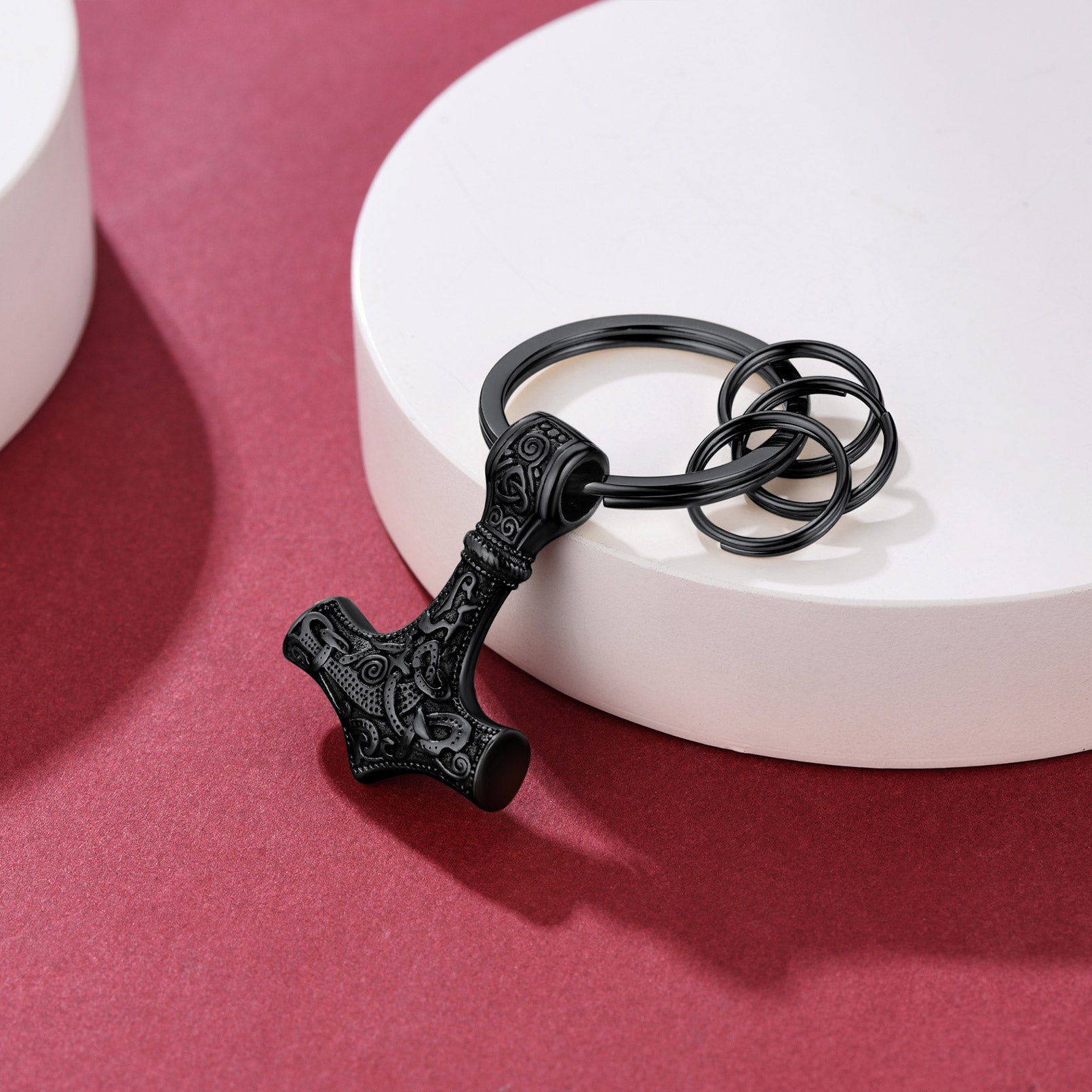 Norse Viking Thor Hammer Mjolnir Keychain for Men