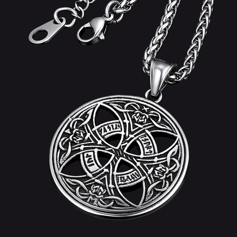 Viking Celtic Love Knot Necklace With Rune