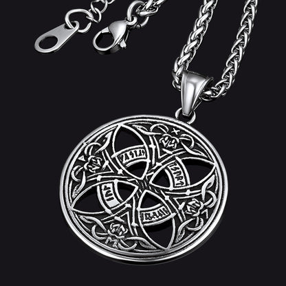 Viking Celtic Love Knot Necklace With Rune