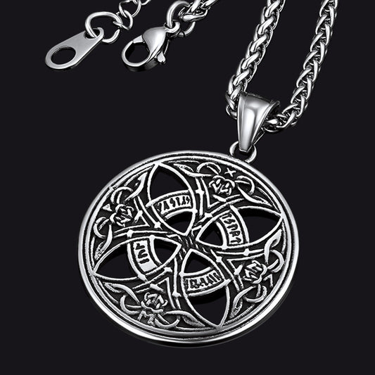 Viking Celtic Love Knot Necklace With Rune