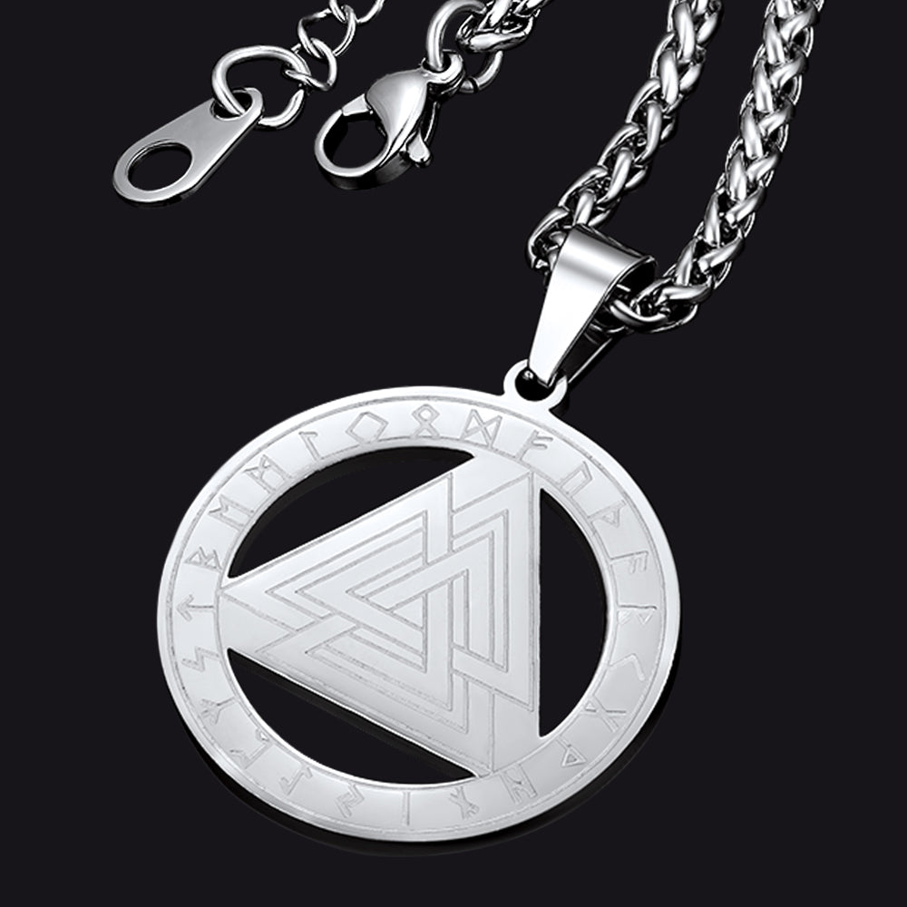 FaithHeart Viking Rune Valknut Necklace for Men