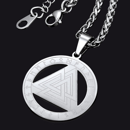 FaithHeart Viking Rune Valknut Necklace for Men