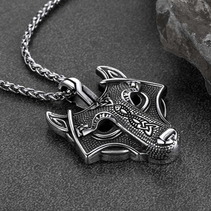 Norse Viking Celtic Wolf Necklace Amulet Jewelry For Men