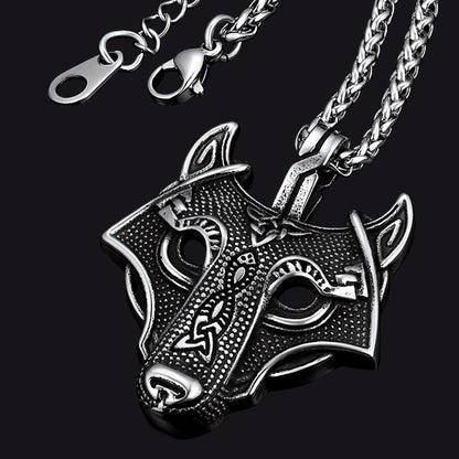 Norse Viking Celtic Wolf Necklace Amulet Jewelry For Men